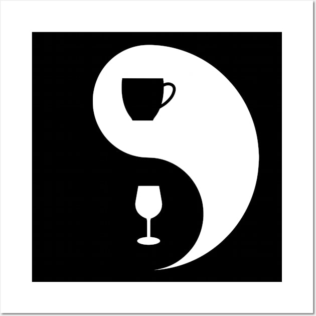 Drinks - Coffee and Wine - Yin Yang - AM PM - Drinks Wall Art by Design By Leo